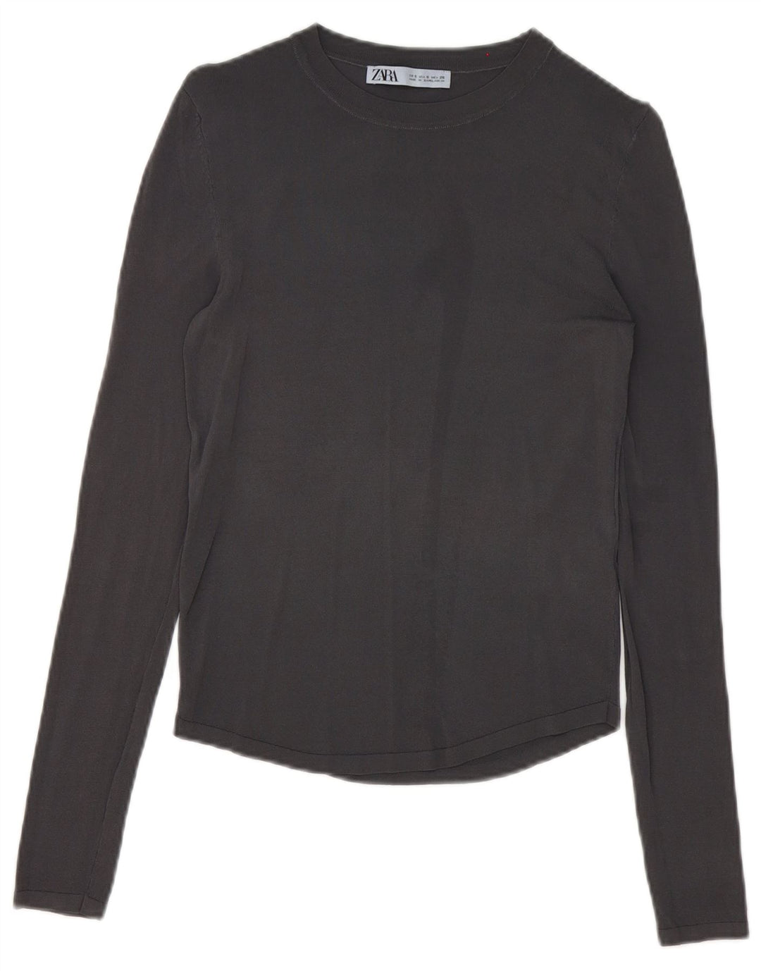 Zara Womens Top Long Sleeve UK 10 Small Grey Viscose