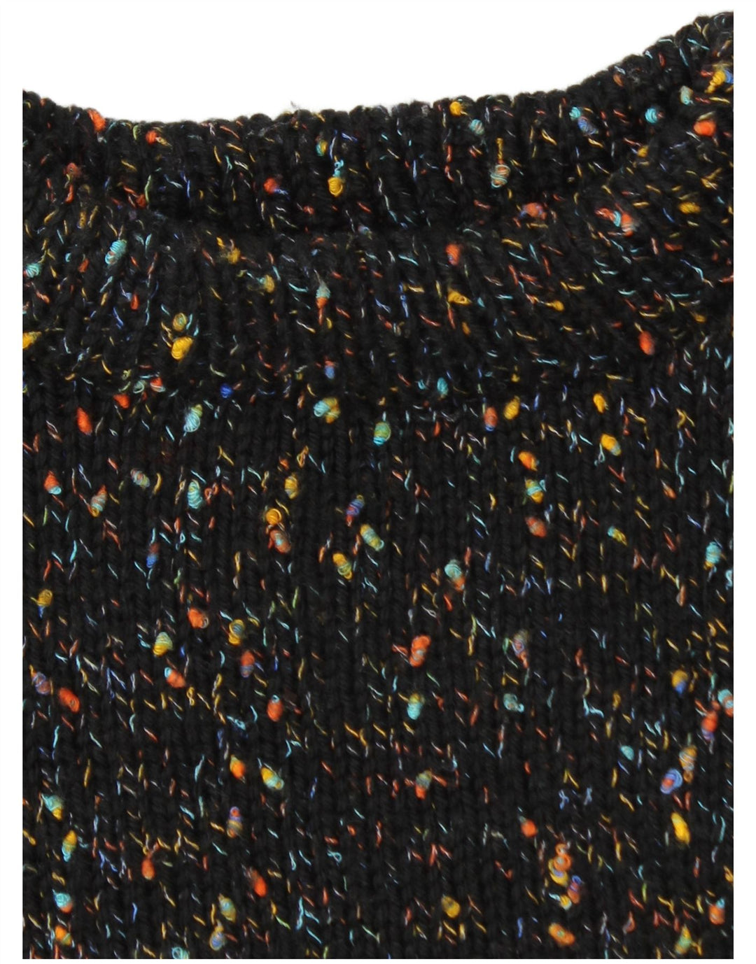 Vintage Mens Turtle Neck Jumper Sweater Medium Black Flecked