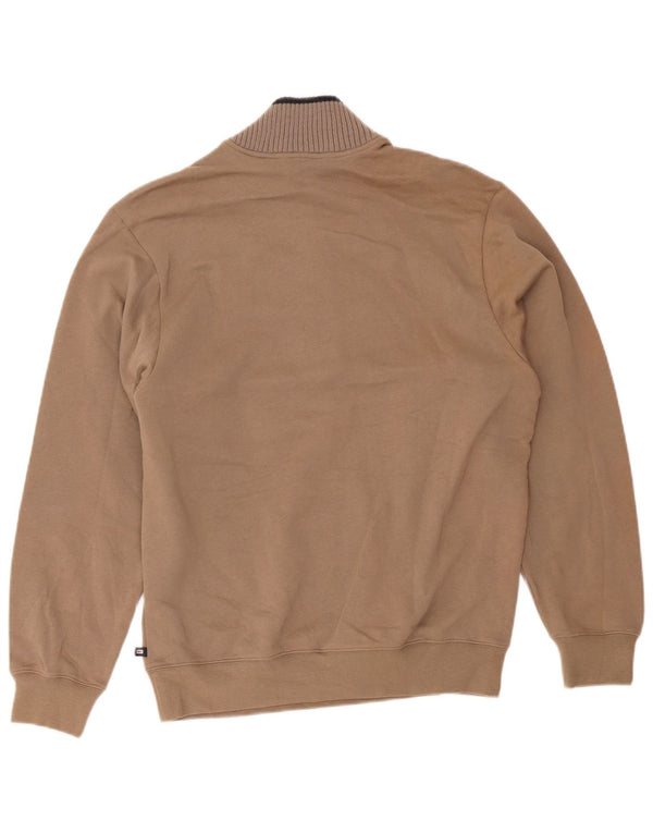 Marks & Spencer Mens Blue Harbour Sweatshirt Jumper Small Brown Colourblock