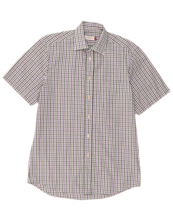 Gloriette Mens Short Sleeve Shirt Medium Multicoloured Check Cotton