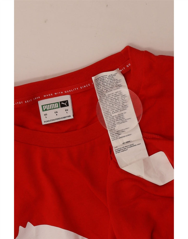 Puma Mens Graphic T-Shirt Top Large Red Cotton