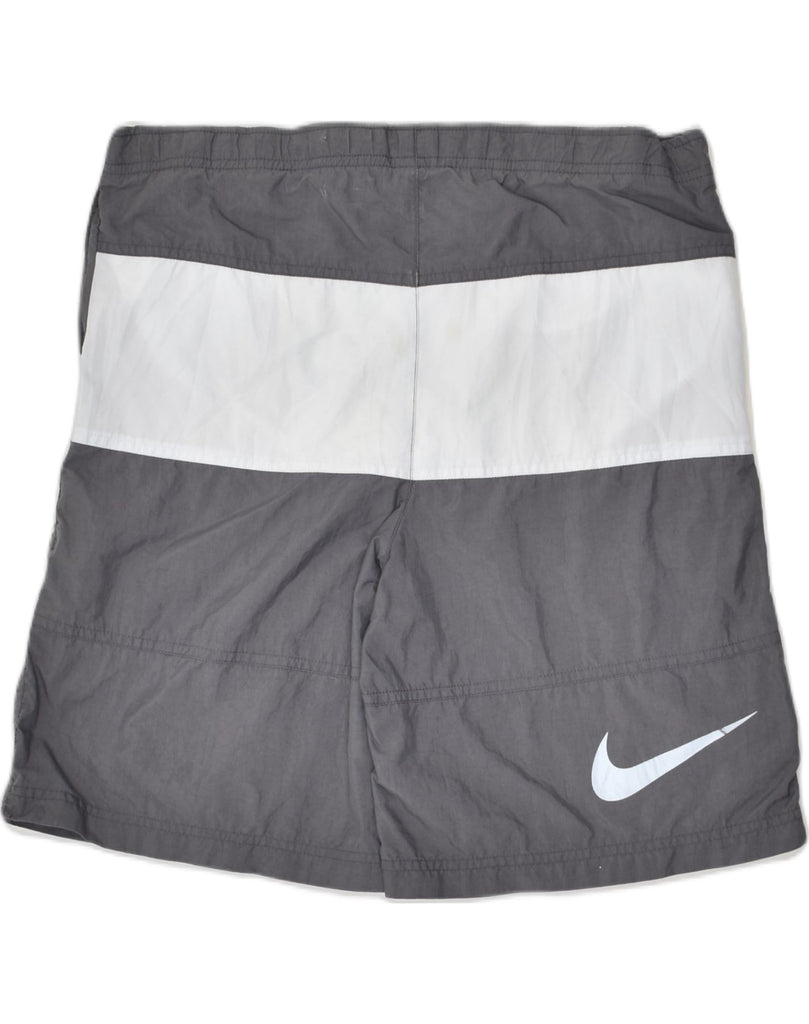 NIKE Boys Sport Shorts 15-16 Years XL Grey Colourblock Polyester | Vintage Nike | Thrift | Second-Hand Nike | Used Clothing | Messina Hembry 