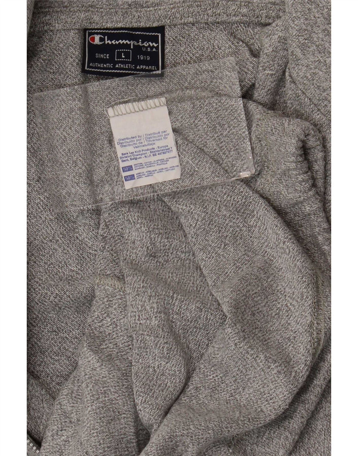 Champion Mens Tracksuit Top Jacket Large Grey Flecked Cotton