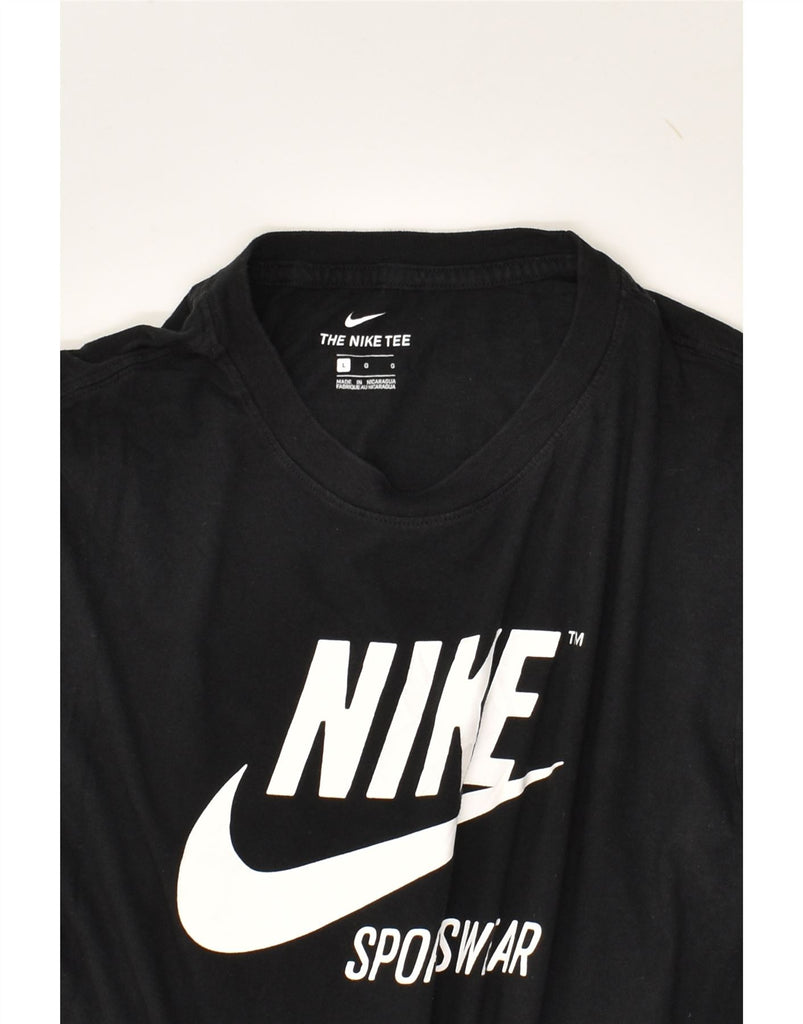 NIKE Mens Graphic T-Shirt Top Large Black Cotton | Vintage Nike | Thrift | Second-Hand Nike | Used Clothing | Messina Hembry 