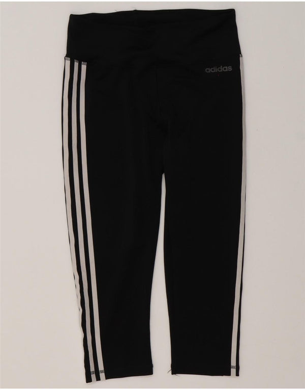 Adidas Womens Climalite Capri Leggings UK 12/14 Medium Black Polyester
