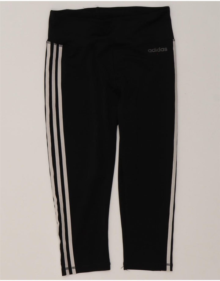 Adidas Womens Climalite Capri Leggings UK 12/14 Medium Black Polyester