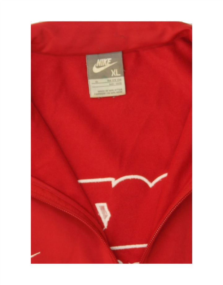 NIKE Boys Graphic Tracksuit Top Jacket 13-14 Years XL Red Colourblock Vintage Nike and Second-Hand Nike from Messina Hembry 