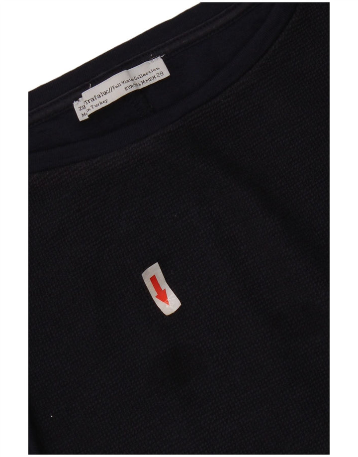 Zara Womens Trafaluc T-Shirt Top UK 14 Medium Navy Blue