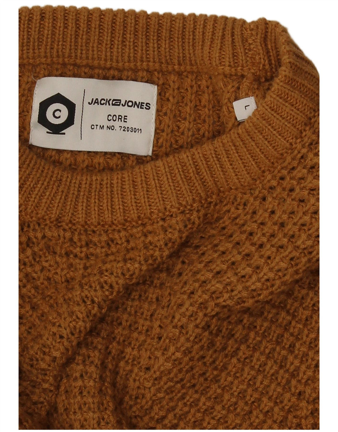 Jack & Jones Mens Crew Neck Jumper Sweater Large Brown