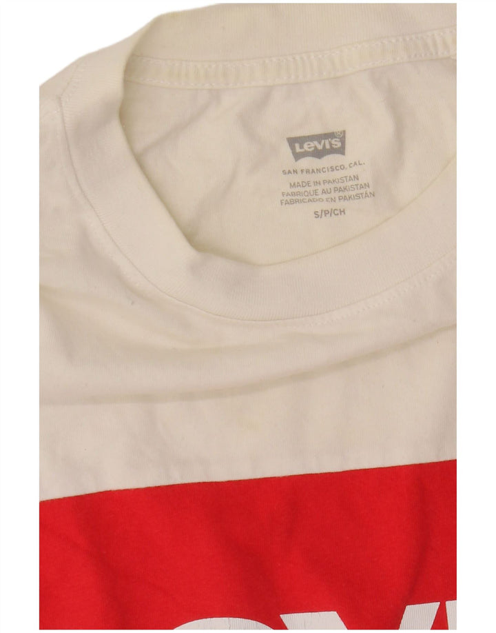 Levi's Womens Crop Graphic T-Shirt Top UK 10 Small Multicoloured