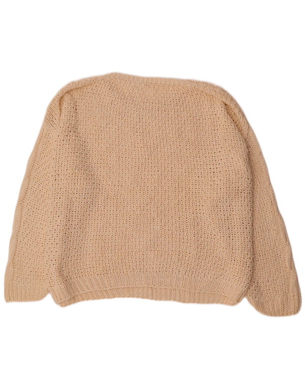 Vintage Womens Oversized Boat Neck Jumper Sweater EU 36/38 Small Off White