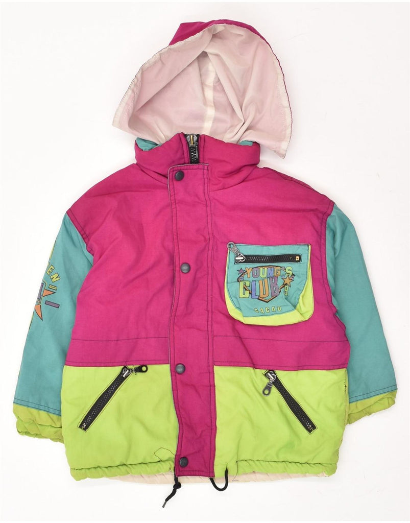 VINTAGE Boys Hooded Windbreaker Jacket 4-5 Years Pink Colourblock | Vintage Vintage | Thrift | Second-Hand Vintage | Used Clothing | Messina Hembry 
