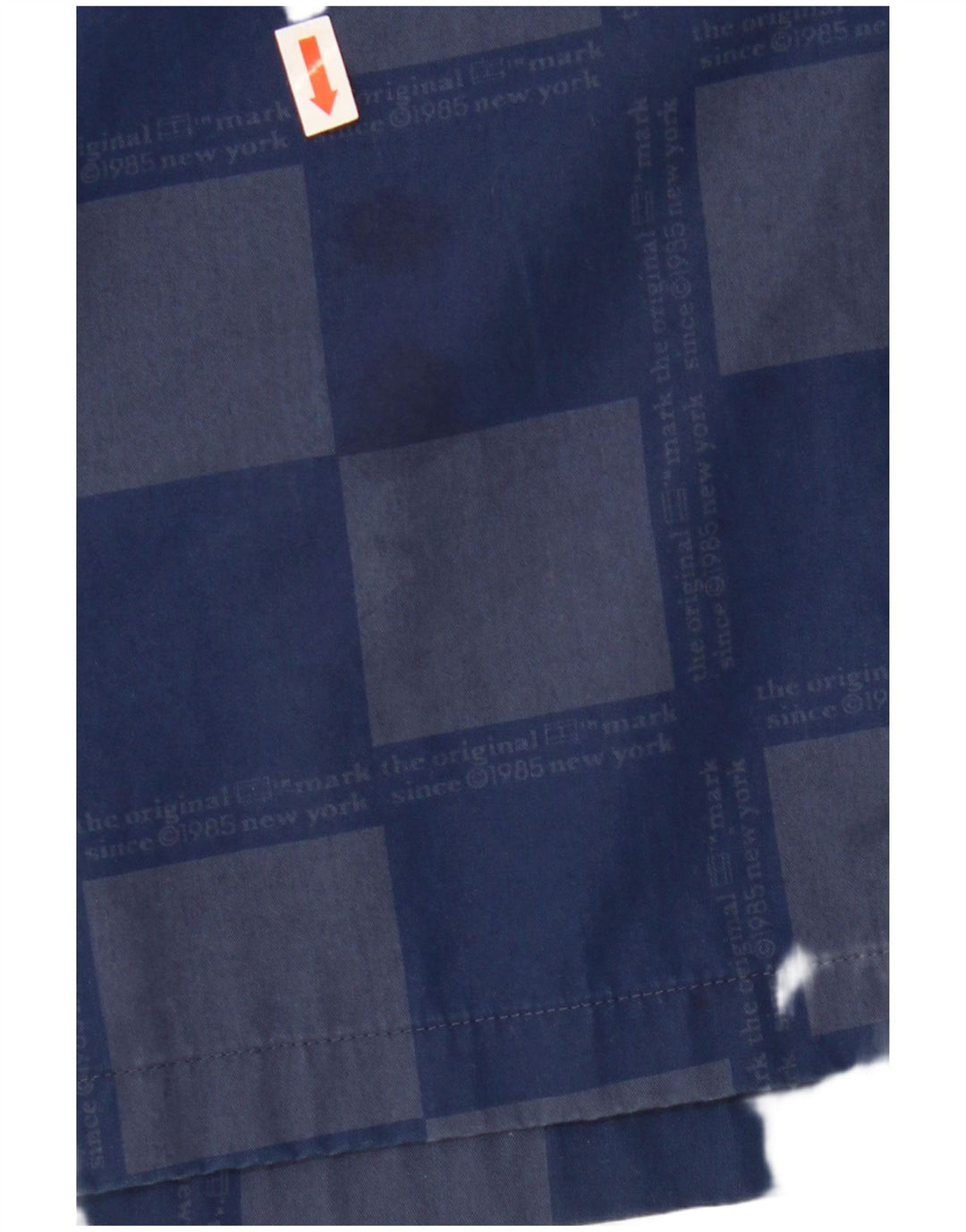 TOMMY HILFIGER Mens Short Sleeve Shirt Large Navy Blue Geometric Viscose