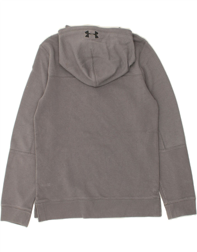 UNDER ARMOUR Boys Zip Neck Graphic Hoodie Jumper 11-12 Years Large Grey | Vintage Under Armour | Thrift | Second-Hand Under Armour | Used Clothing | Messina Hembry 