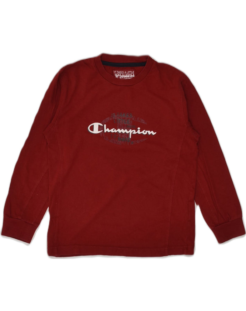 CHAMPION Boys Graphic Sweatshirt Jumper 7-8 Years Small Red Cotton | Vintage Champion | Thrift | Second-Hand Champion | Used Clothing | Messina Hembry 