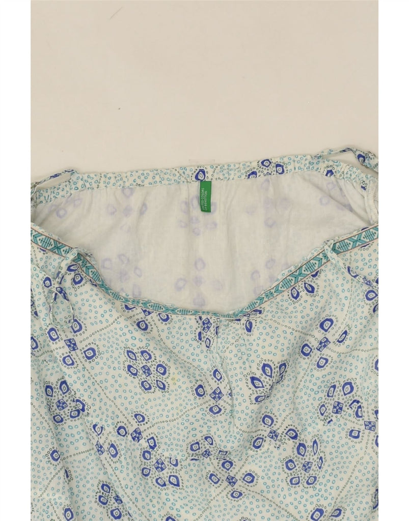 BENETTON Womens Cami Top UK 8 Small Blue Floral Cotton | Vintage Benetton | Thrift | Second-Hand Benetton | Used Clothing | Messina Hembry 