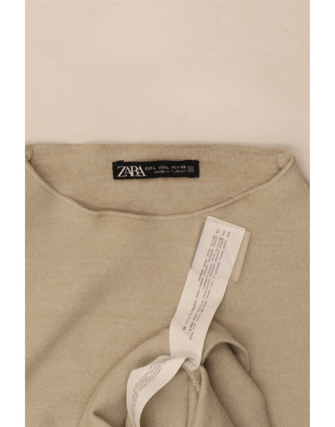 Zara Womens Sheath Dress UK 14 Large Beige Viscose