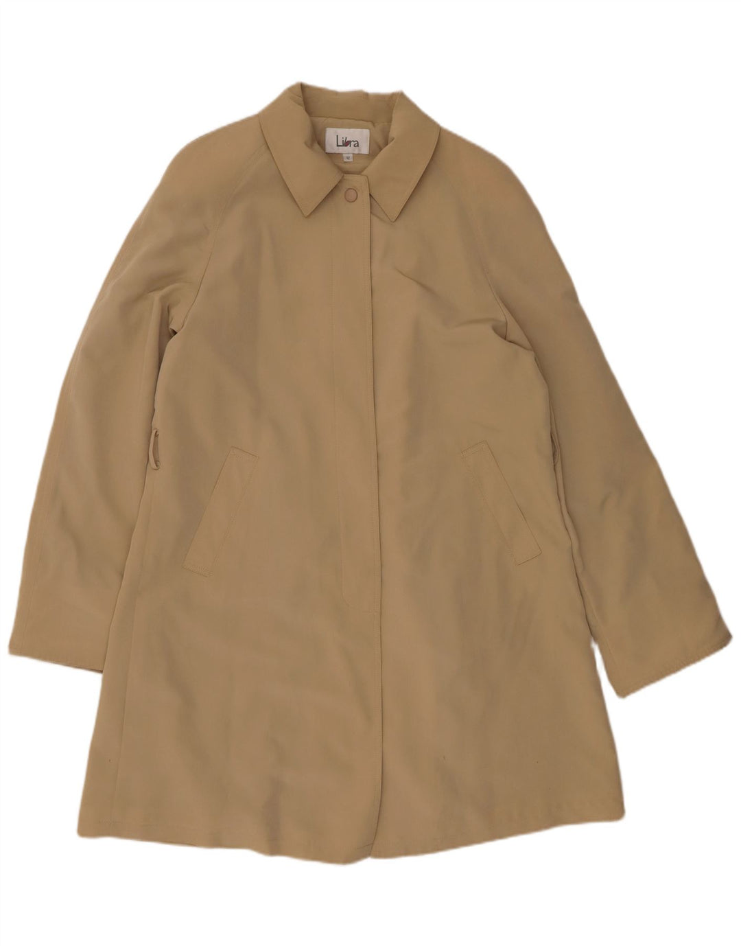 Libra Womens Overcoat US 12 Large Beige Polyester