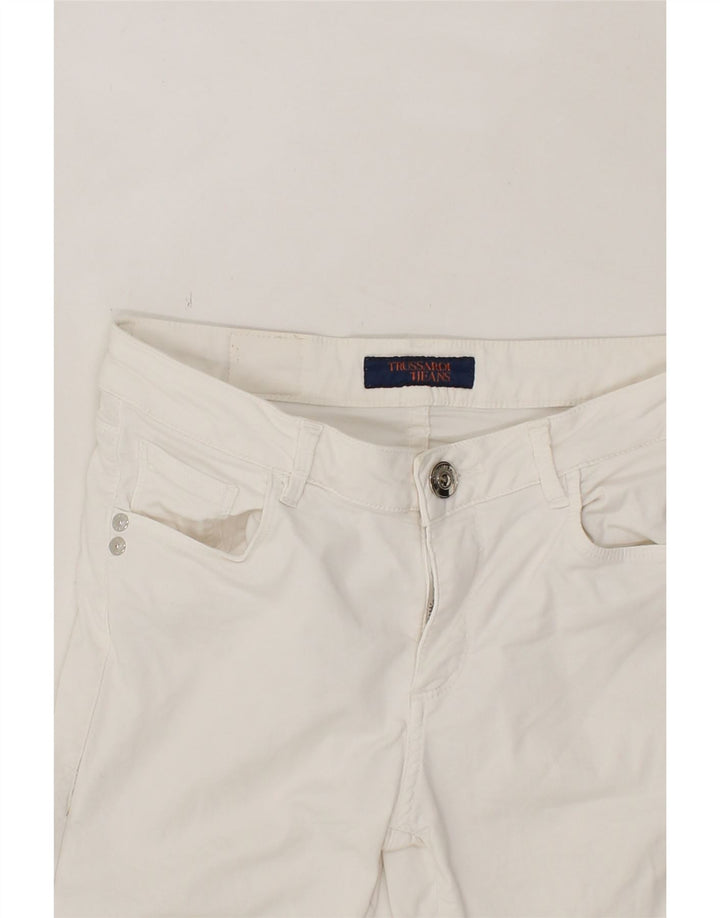 TRUSSARDI Womens Slim Jeans W26 L28 White Cotton Vintage Trussardi and Second-Hand Trussardi from Messina Hembry 