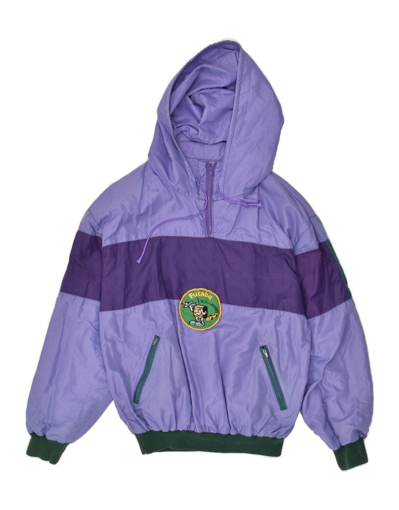 VINTAGE Womens Graphic Hooded Anorak Jacket UK 14 Medium Purple | Vintage Vintage | Thrift | Second-Hand Vintage | Used Clothing | Messina Hembry 