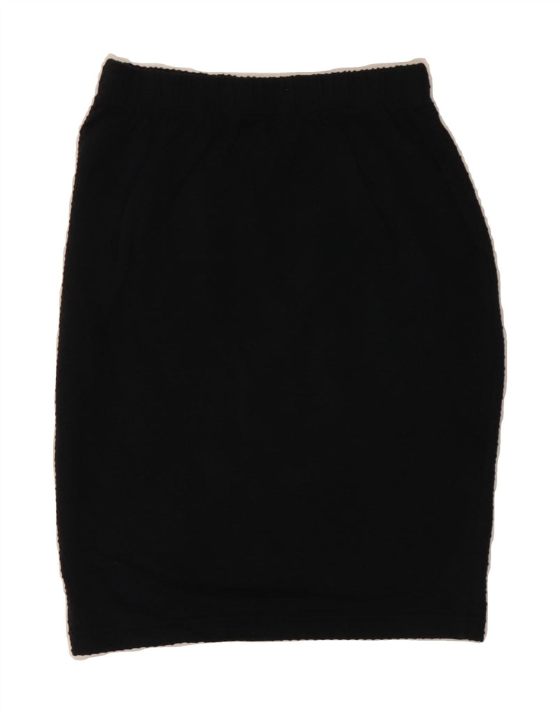 VINTAGE Womens Pencil Skirt Medium W30 L20 Black Cotton Vintage Vintage and Second-Hand Vintage from Messina Hembry 