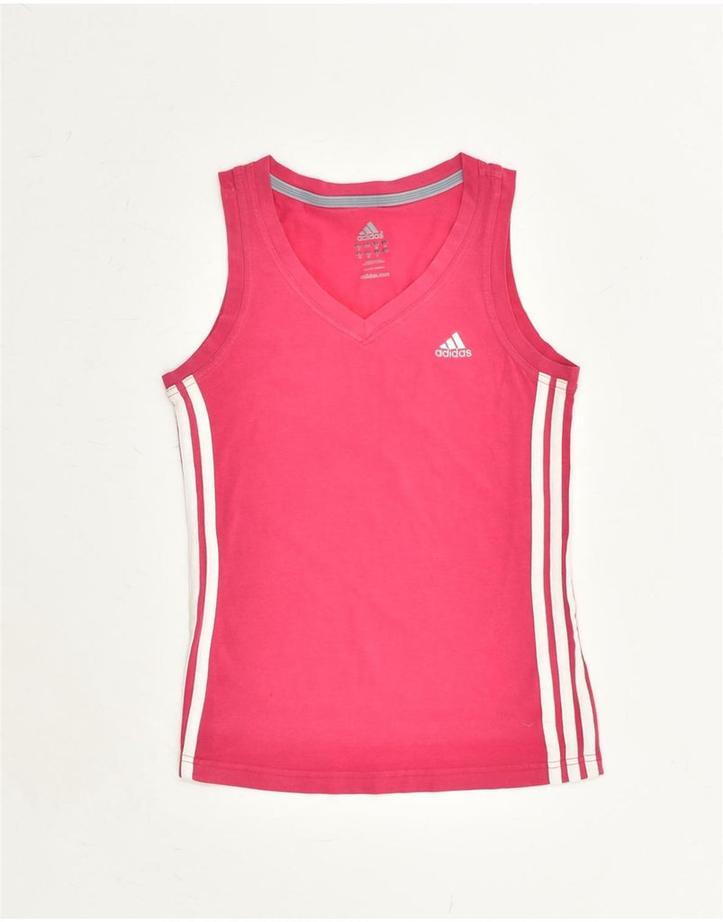 ADIDAS Womens Vest Top UK 8 Small Pink Cotton | Vintage Adidas | Thrift | Second-Hand Adidas | Used Clothing | Messina Hembry 