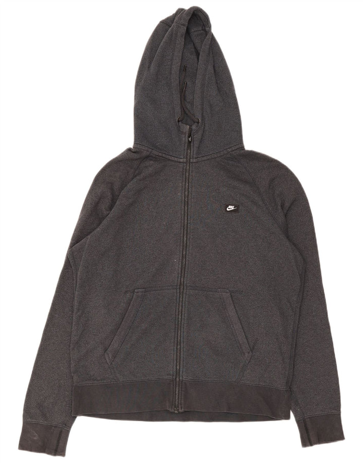 Nike Mens Zip Hoodie Sweater Large Grey Cotton