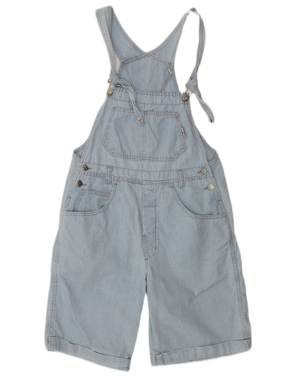 Vintage Womens Dungarees Denim Shorts Medium W34 Blue Cotton