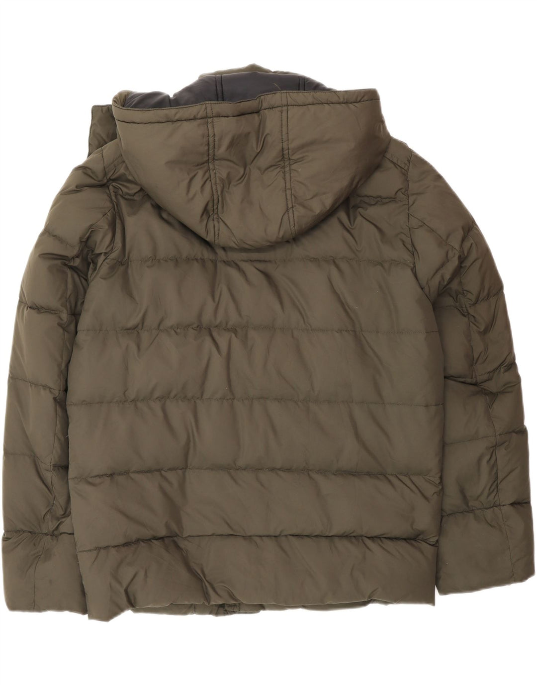 Fay Mens Hooded Padded Jacket UK 40 Large Khaki Polyamide