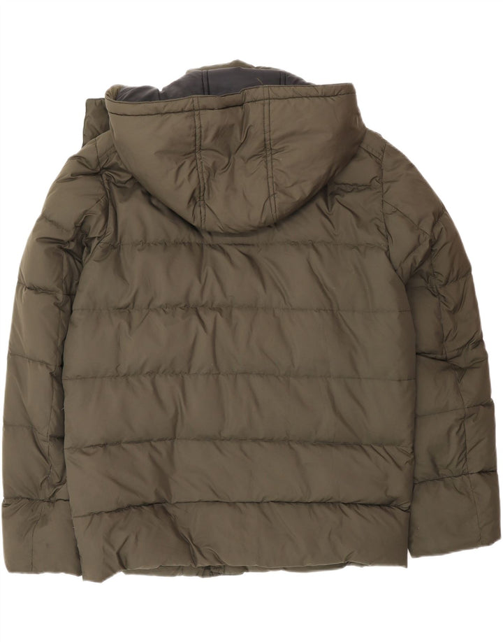 Fay Mens Hooded Padded Jacket UK 40 Large Khaki Polyamide