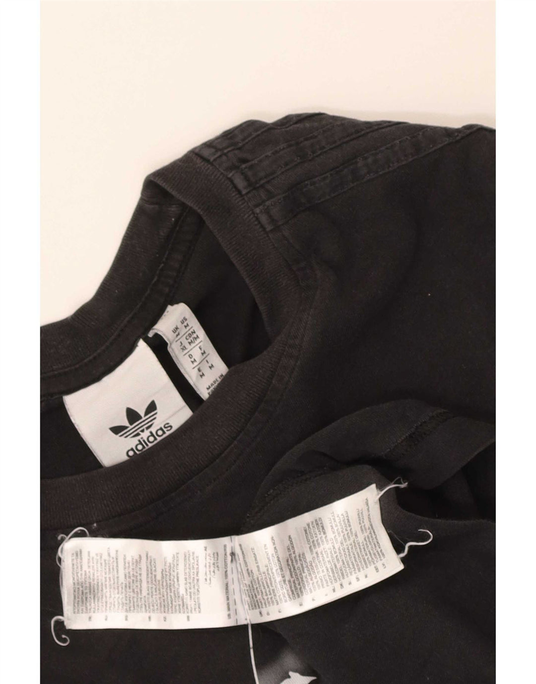 Adidas Mens Graphic Top Long Sleeve Medium Black Cotton