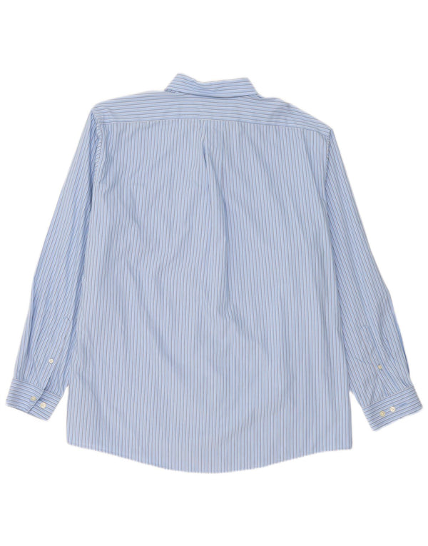 Eddie Bauer Mens Classic Fit Shirt XL Blue Pinstripe Cotton