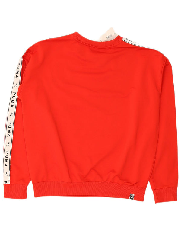 Puma Womens Graphic Sweatshirt Jumper UK 12 Medium Red Colourblock