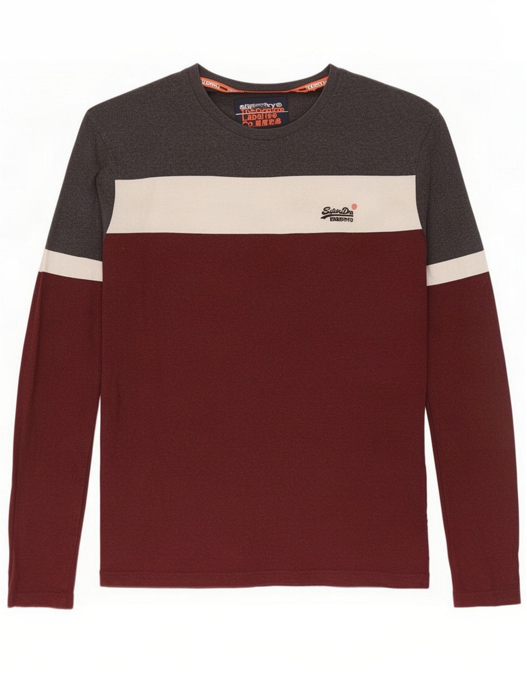 Superdry Mens Top Long Sleeve XL Multicoloured Colourblock Cotton
