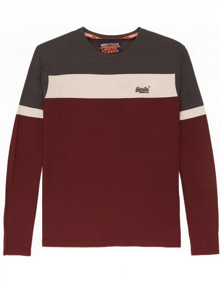 Superdry Mens Top Long Sleeve XL Multicoloured Colourblock Cotton