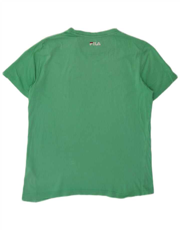 FILA Mens Graphic T-Shirt Top Large Green Cotton