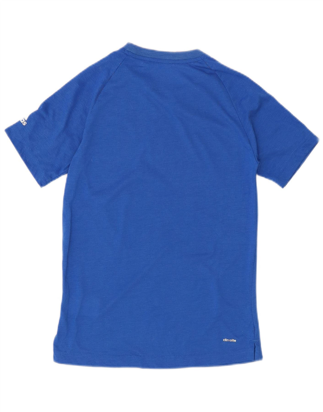ADIDAS Boys Climalite Graphic T-Shirt Top 11-12 Years Blue Polyester