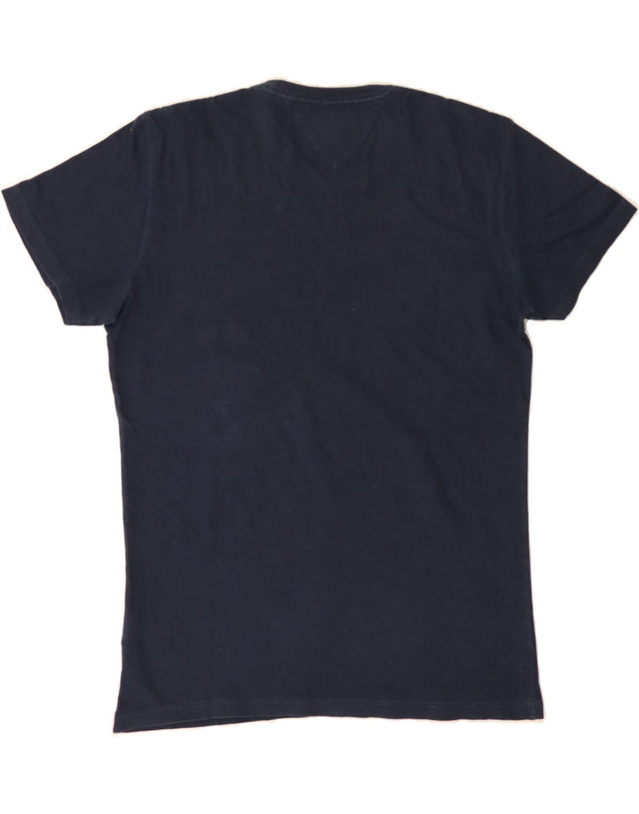 TOMMY HILFIGER Mens Graphic T-Shirt Top Medium Navy Blue Cotton Vintage Tommy Hilfiger and Second-Hand Tommy Hilfiger from Messina Hembry 