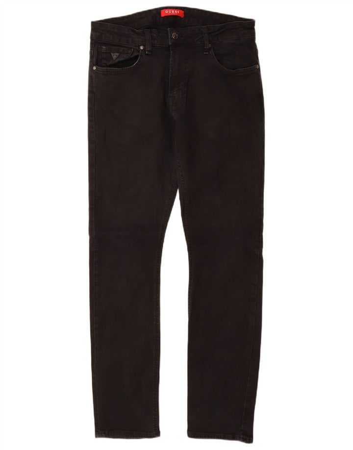 Guess Mens Slim Jeans W31 L31 Black Cotton