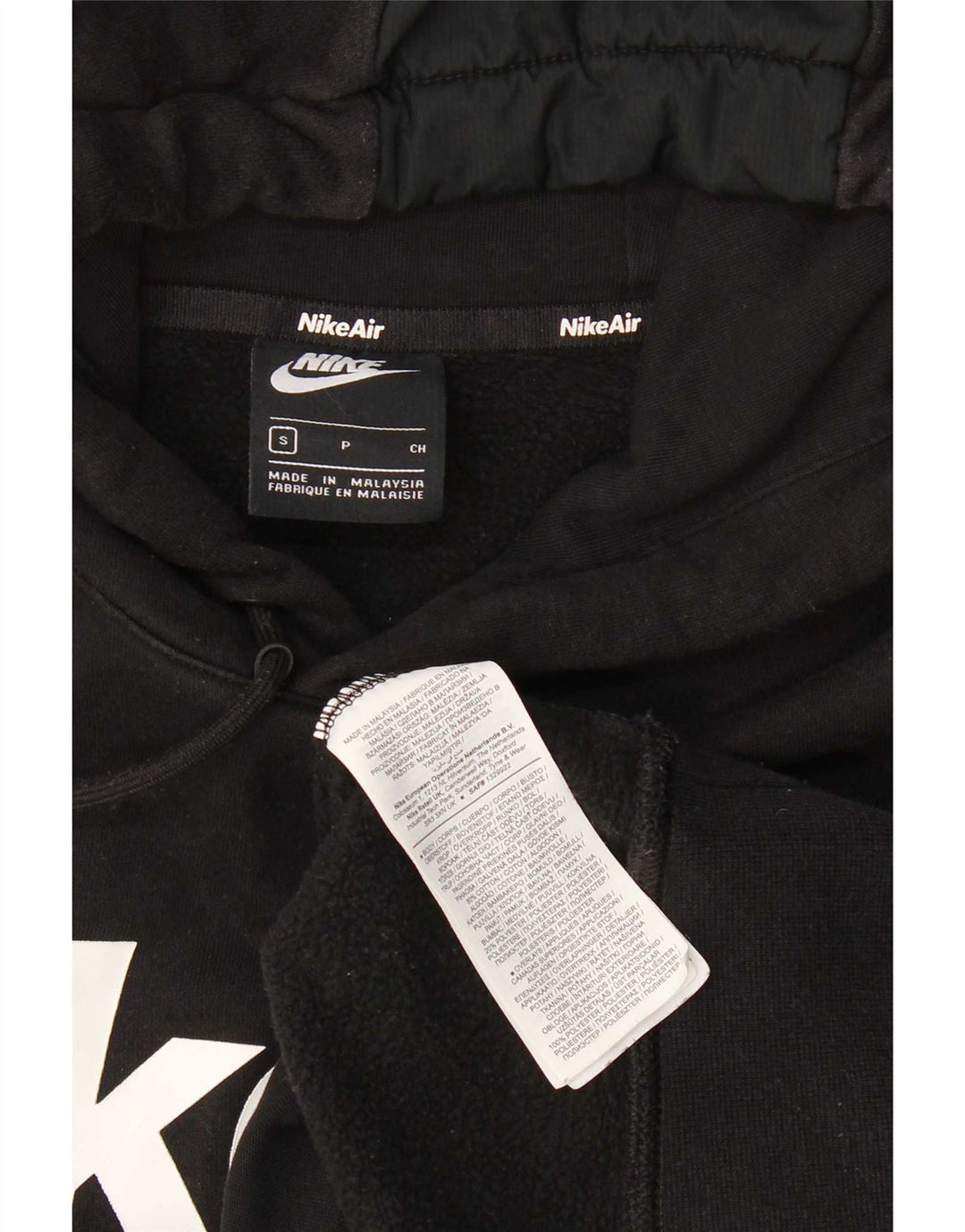 Nike Mens Graphic Hoodie Jumper Small Black Cotton