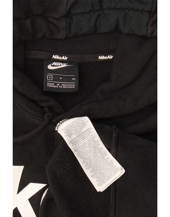 Nike Mens Graphic Hoodie Jumper Small Black Cotton