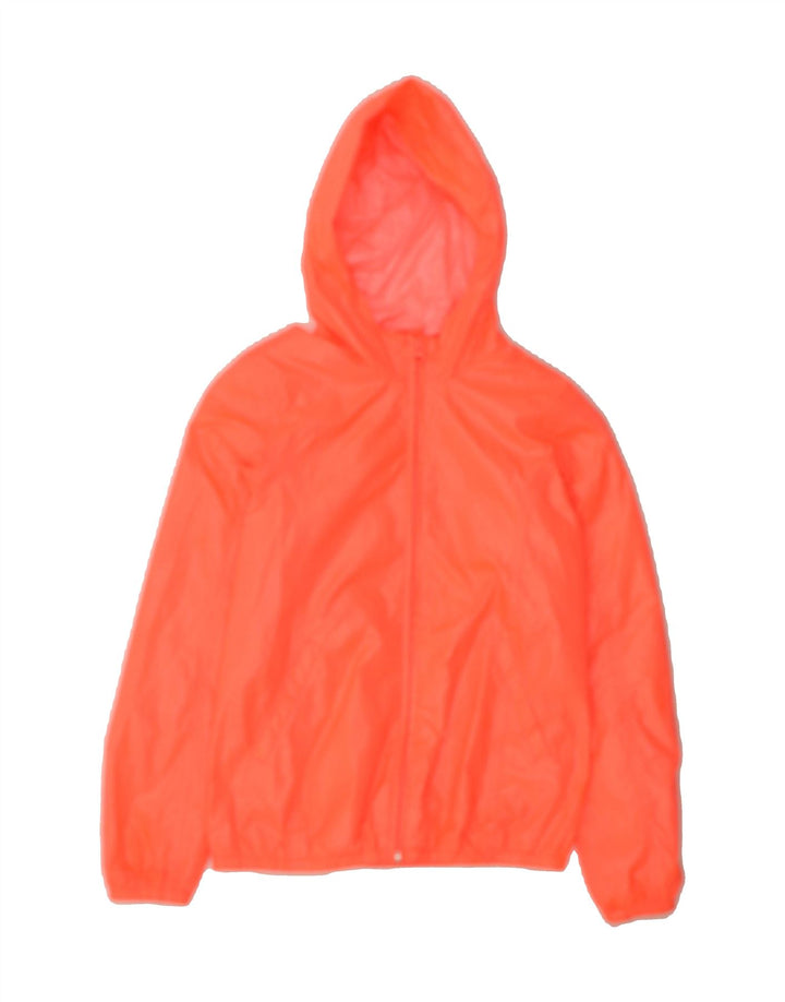 BENETTON Girls Hooded Rain Jacket 10-11 Years XL Orange Polyester Vintage Benetton and Second-Hand Benetton from Messina Hembry 