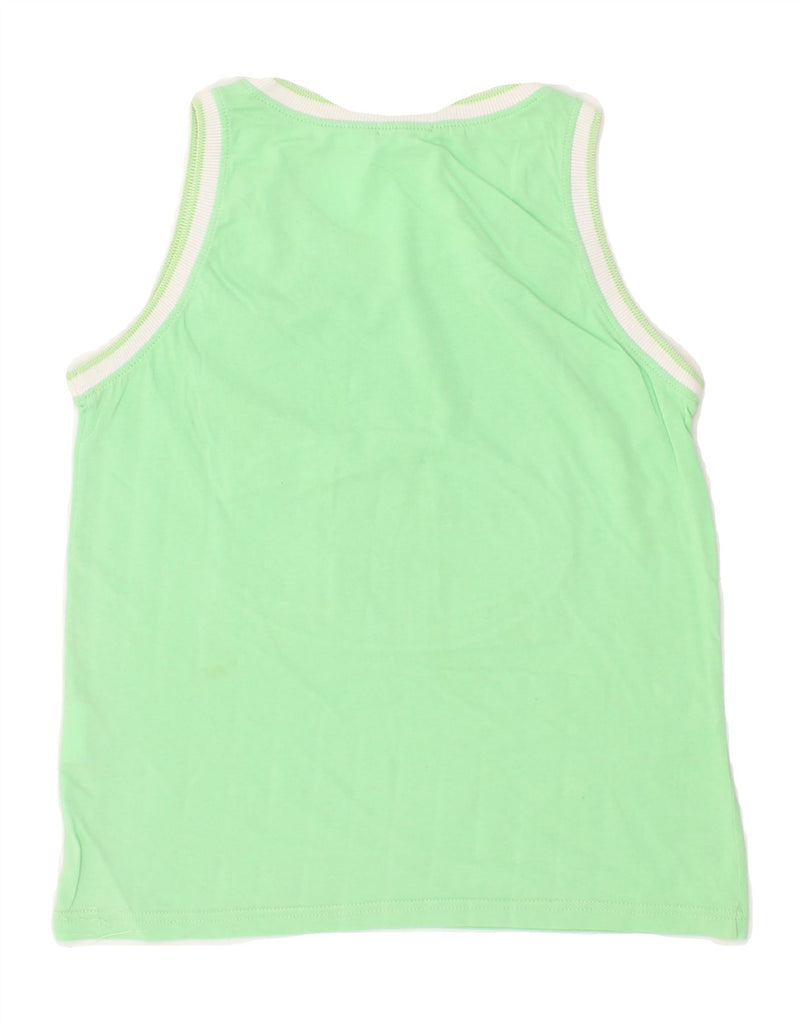 CHAMPION Girls Graphic Vest Top 7-8 Years XS Green Cotton | Vintage Champion | Thrift | Second-Hand Champion | Used Clothing | Messina Hembry 