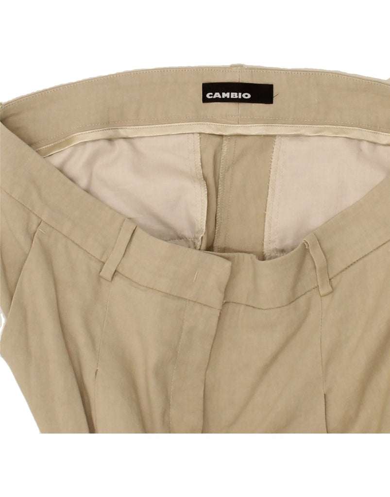 VINTAGE Womens Wide Leg Chino Trousers W36 L33 Beige Vintage Vintage and Second-Hand Vintage from Messina Hembry 