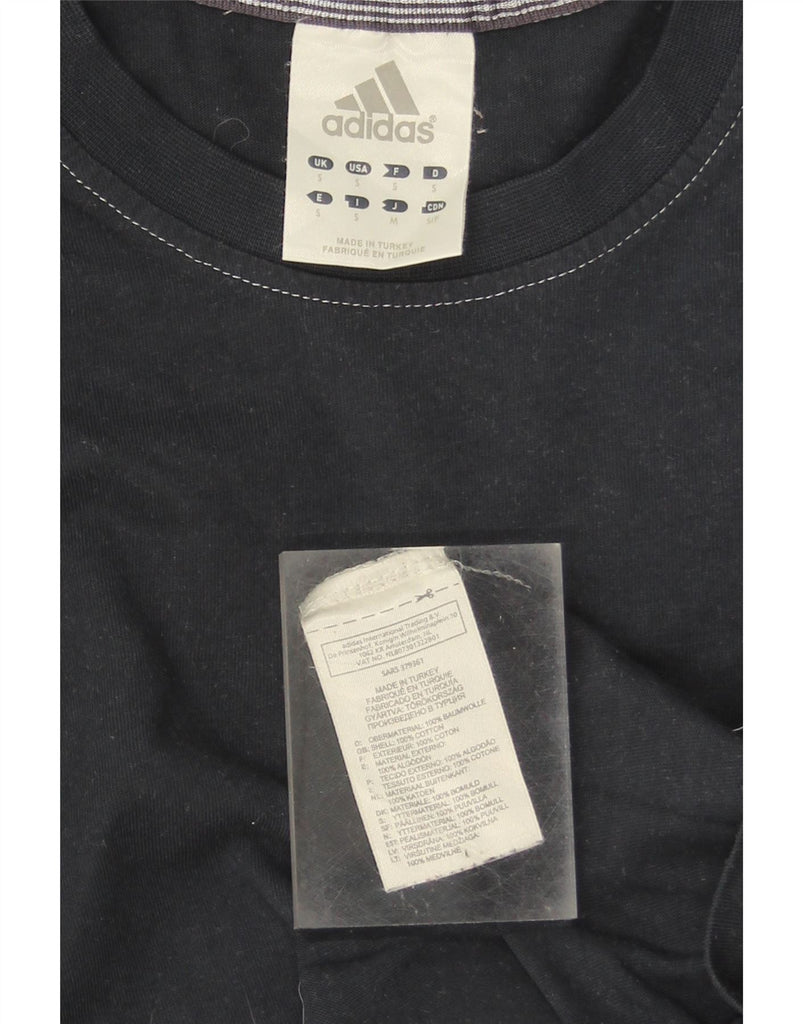 ADIDAS Mens Top Long Sleeve Small Navy Blue Cotton Vintage Adidas and Second-Hand Adidas from Messina Hembry 