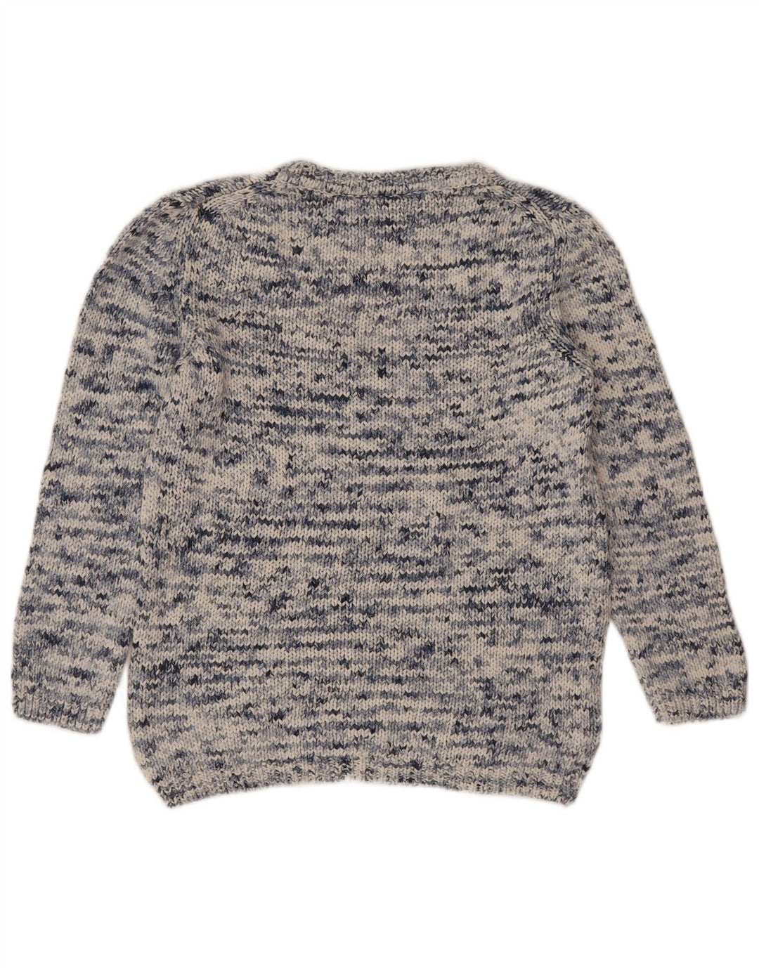 Massimo Dutti Womens V-Neck Jumper Sweater UK 10 Small Blue Flecked