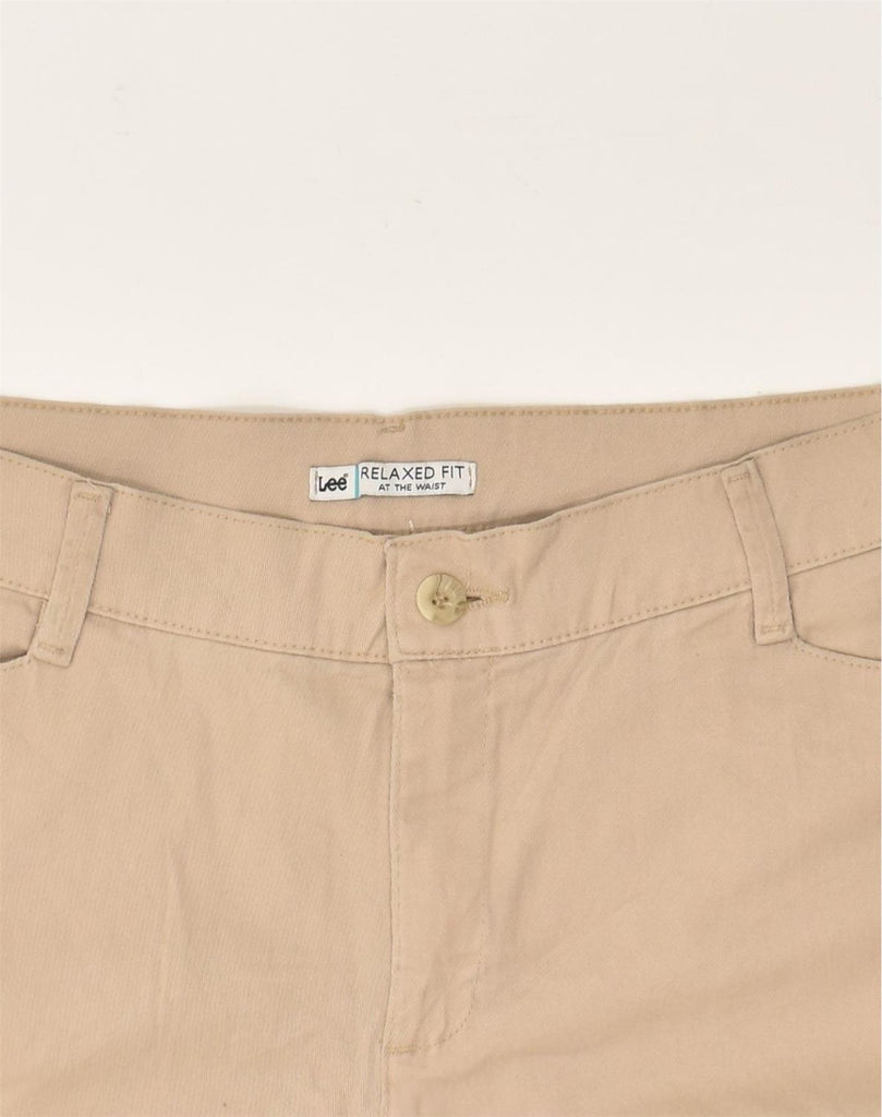 LEE Womens Petite Relaxed Fit Casual Trousers US 18 2XL W38 L27 Beige | Vintage Lee | Thrift | Second-Hand Lee | Used Clothing | Messina Hembry 