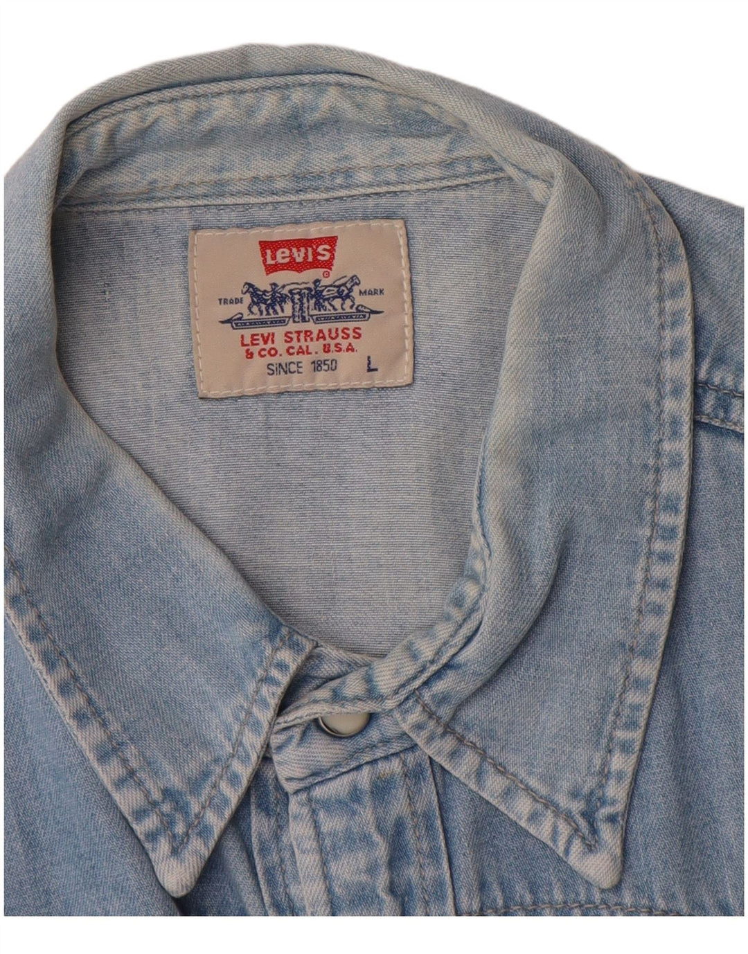 Levi's Mens Denim Shirt Large Blue Cotton