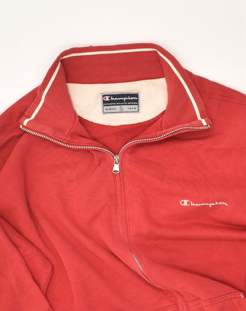 CHAMPION Mens Tracksuit Top Jacket Large Red Cotton | Vintage Champion | Thrift | Second-Hand Champion | Used Clothing | Messina Hembry 