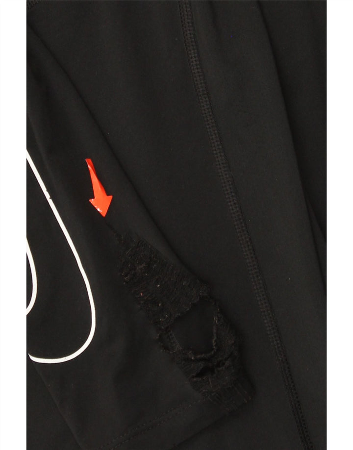 Nike Mens Dri Fit Graphic Top Long Sleeve Medium Black Polyester